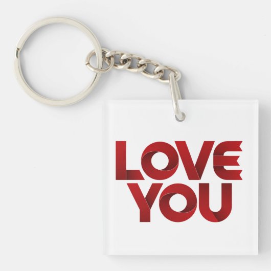Love You – Bold Romantic Typography Sleutelhanger (voorkant)