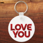 Love You – Bold Romantic Typography Sleutelhanger (Voorkant)