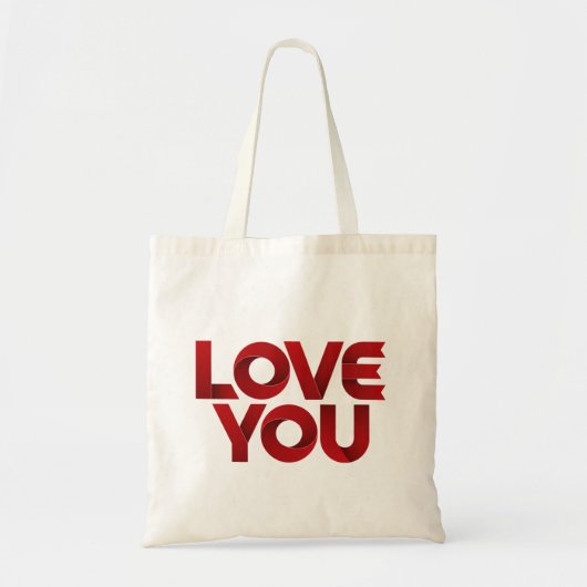 Love You – Bold Romantic Typography Tote Bag (Voorkant)