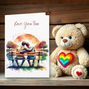 Love You Boo LHBT Romantisch Kaart