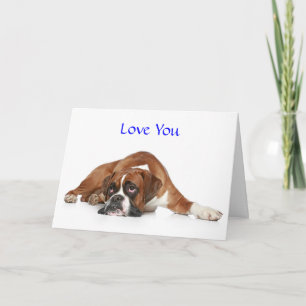 Love You Boxer Wenskaart - Gedicht Binnenkant Kaart