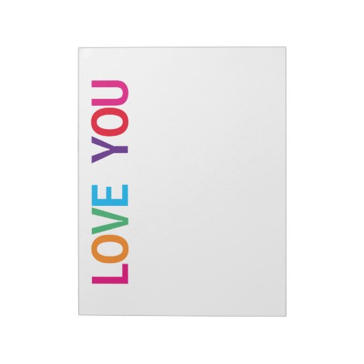 Love You Bright Meerkleurig 11 x 8,5 Notitieblok (Linkerzijde)
