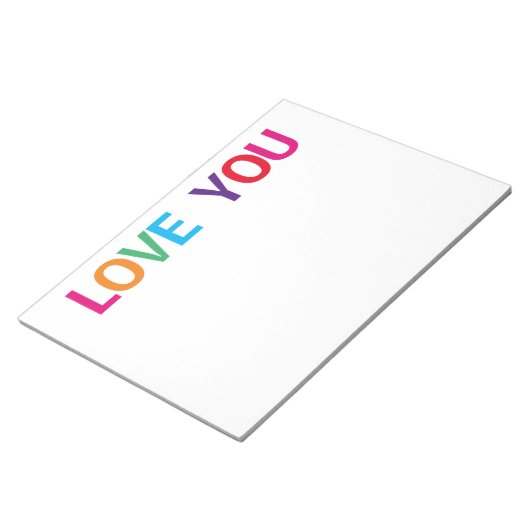 Love You Bright Meerkleurig 11 x 8,5 Notitieblok (Schuin)