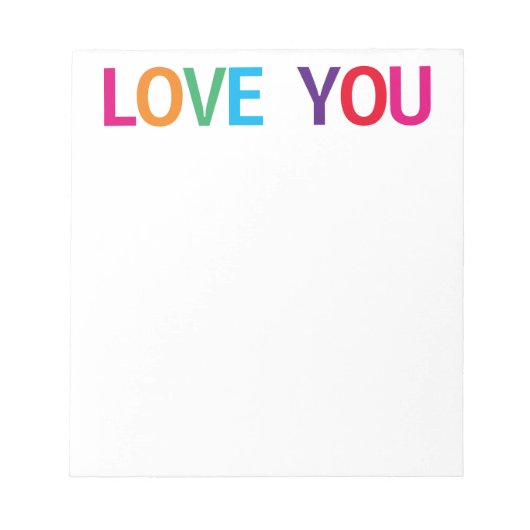 Love You Bright Veelkleurig 5,5 x 6 Notitieblok (Voorkant)