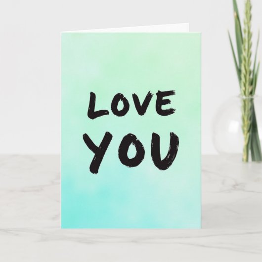Love You Brushstroke Kunstkaart Kaart (Voorkant)