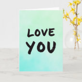 Love You Brushstroke Kunstkaart Kaart (Gele Bloem)