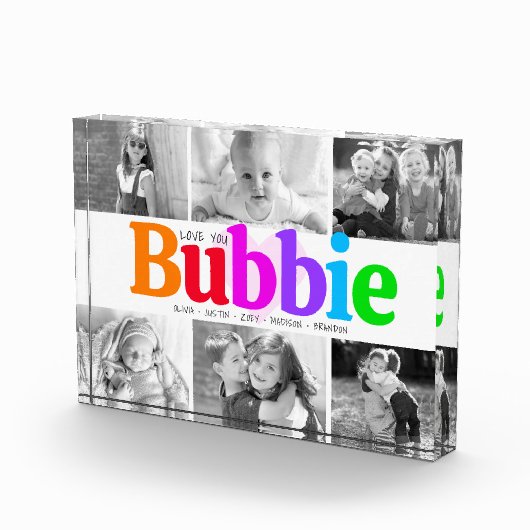 Love You Bubbie Kleurrijke Regenboog Moderne Colla Fotoblokken (Rechts)