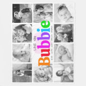 Love You Bubbie Regenboog 10 Fotocollage Modern Fleece Deken (Voorkant)