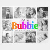 Love You Bubbie Regenboog 10 Fotocollage Modern Fleece Deken (Voorkant (Horizontaal))