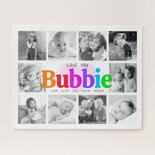 Love You Bubbie Regenboog 10 Fotocollage Modern Legpuzzel (Horizontaal)