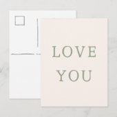 Love You Card. Briefkaart (Voorkant / Achterkant)