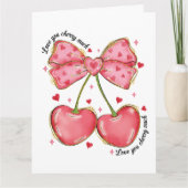 Love You Cherry Much Coquette Kaart (Voorkant)