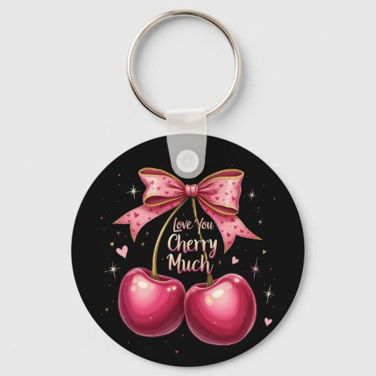 Love You Cherry Much Een leuke Valentijn Sleutelhanger (Voorkant)