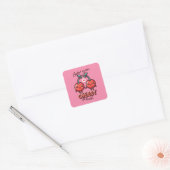Love You Cherry Much Kawaii Cherries Valentijn Vierkante Sticker (Envelop)