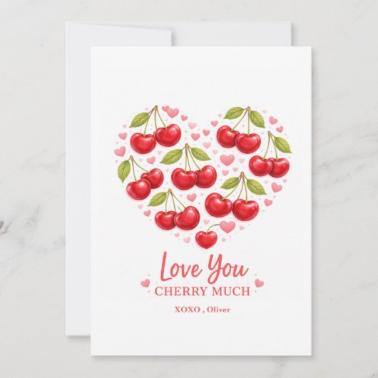 Love You Cherry Much Valentijnsdagkaart (Voorkant)