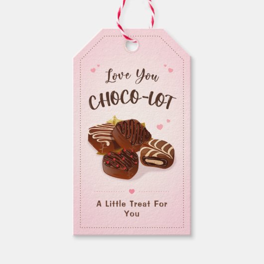 Love You Choco-lot Pun Chocolate Praline Truffels Cadeaulabel (Voorkant)