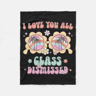 Love You Cl ontslagen laatste dag van school retro Fleece Deken