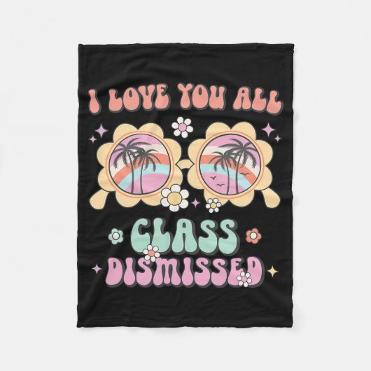 Love You Cl ontslagen laatste dag van school retro Fleece Deken (Voorkant)
