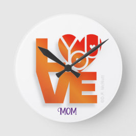 Love You Clock van Lover's Heart®-Design Ronde Klok