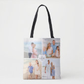 Love You Custom Heart Photo Collage Tote Bag (Voorkant)