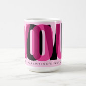 Love You Custom Name Happy Valentine's Day Pink Koffiemok (Center)