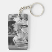 Love You Custom Photo Modern Typography Black Pink Sleutelhanger (achterkant)