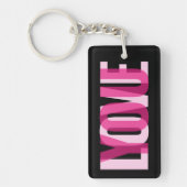 Love You Custom Photo Modern Typography Black Pink Sleutelhanger (Voorkant)