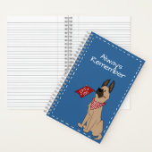 Love You Custom Text Cute Dog Spiral Notebook Notitieboek (Binnen)