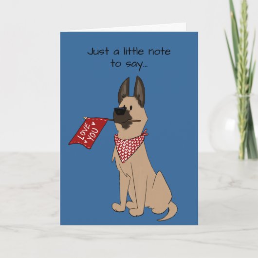 Love You Cute Dog Blank Folded Greeting Card Kaart (Voorkant)
