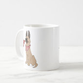 Love You Cute Dog Cartoon White Simple Mug Koffiemok (Voorkant links)