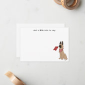 Love You Cute Dog Flat Note Card Notitiekaartje (Voorkant / Achterkant in situ)