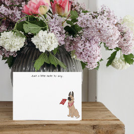 Love You Cute Dog Flat Note Card Notitiekaartje
