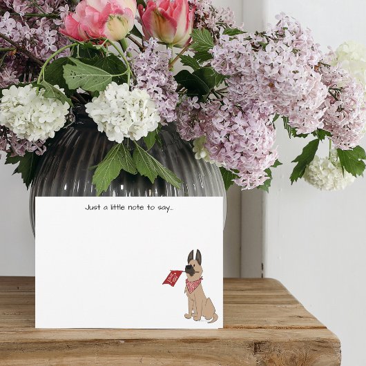 Love You Cute Dog Flat Note Card Notitiekaartje