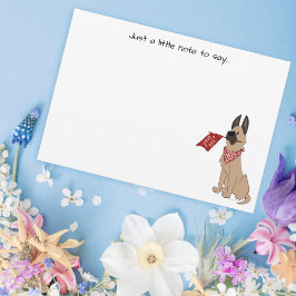 Love You Cute Dog Flat Note Card Notitiekaartje