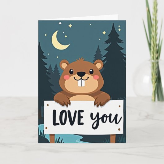 Love You Cute Forest Animal Card Kaart (Voorkant)