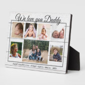 Love You Dad 7 Photo Collage Vaderdag Wood Fotoplaat (Zijkant)