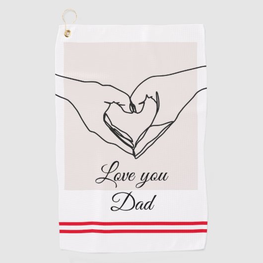 Love You Dad Custom Beste golfhanddoeken Golfhanddoek (Voorkant)