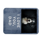 Love You Dad Custom Donkerblauwe Hond Fotomagneet  Magneet (Horizontaal)