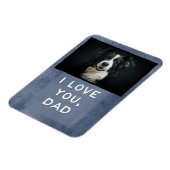 Love You Dad Custom Donkerblauwe Hond Fotomagneet  Magneet (Linkerzijde)