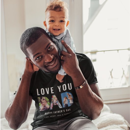Love You Dad Custom Fotocollage Limited Edition T-shirt