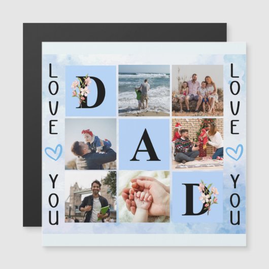 Love You Dad Custom Photo Collage - Gepersonalisee (Voorkant / Achterkant)