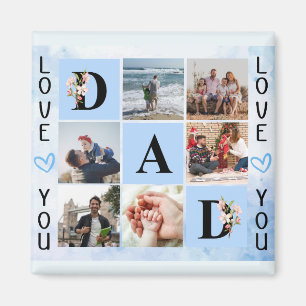 Love You Dad Custom Photo Collage - Gepersonalisee Magneet