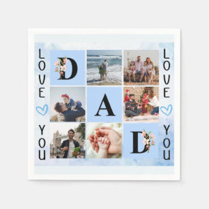 Love You Dad Custom Photo Collage - Gepersonalisee Servet