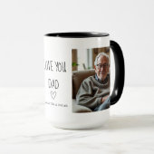 Love You Dad Fotocollage Hart Zwarte Mok (Voorkant rechts)