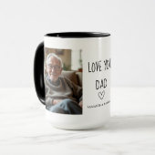Love You Dad Fotocollage Hart Zwarte Mok (Voorkant links)