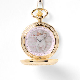 Love You Dad Gepersonaliseerde Foto Meisje Roze Po Horloge