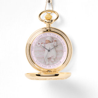 Love You Dad Gepersonaliseerde Foto Meisje Roze Po Horloge