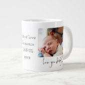 Love You Dad Heart Foto 1st Fathers Day Grote Koffiekop (Voorkant rechts)