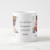 Love You Dad Heart Foto 1st Fathers Day Grote Koffiekop (Voorkant)