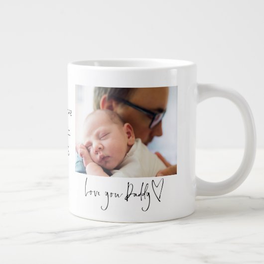 Love You Dad Heart Foto 1st Fathers Day Grote Koffiekop (Rechts)